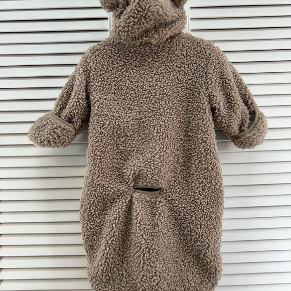 7am enfante Cozy Teddy Bear Sherpa Onesie snowsuit bunting - Picture 6 of 7